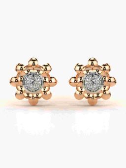 Valanova - Sterling Silver Plated with Rose Gold and Certified Lab Grown Diamond 0.09 Cts Earrings