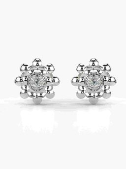 Valanova - Sterling Silver Plated with White Gold and Certified Lab Grown Diamond 0.09 Cts Earrings