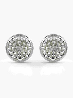 Valanova - Sterling Silver Plated with White Gold and Certified Lab Grown Diamond 0.57 Cts Earrings