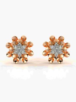 Valanova - Sterling Silver Plated with Rose Gold and Certified Lab Grown Diamond 0.31 Cts Earrings
