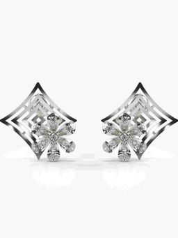 Valanova - Sterling Silver Plated with White Gold and Certified Lab Grown Diamond 0.30 Cts Earrings