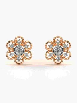 Valanova - Sterling Silver Plated with Rose Gold and Certified Lab Grown Diamond 0.28 Cts Earrings