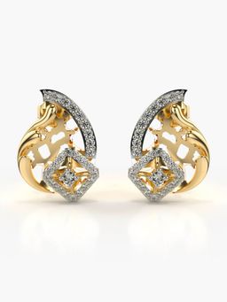 Valanova - Sterling Silver Plated with Yellow Gold and Certified Lab Grown Diamond 0.51 Cts Earrings