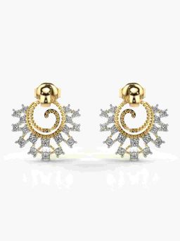 Valanova - Sterling Silver Plated with Yellow Gold and Certified Lab Grown Diamond 0.44 Cts Earrings