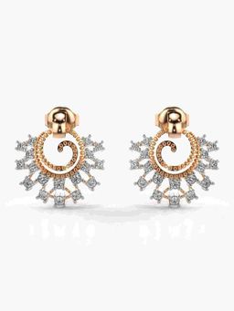 Valanova - Sterling Silver Plated with Rose Gold and Certified Lab Grown Diamond 0.44 Cts Earrings