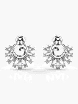 Valanova - Sterling Silver Plated with White Gold and Certified Lab Grown Diamond 0.44 Cts Earrings