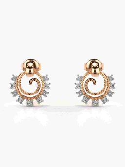 Valanova - Sterling Silver Plated with Rose Gold and Certified Lab Grown Diamond 0.21 Cts Earrings
