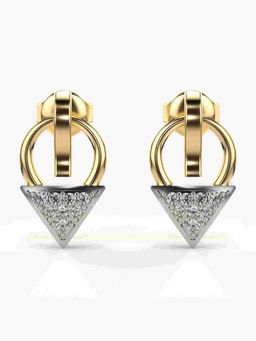 Valanova - Sterling Silver Plated with Yellow Gold and Certified Lab Grown Diamond 0.15 Cts Earrings