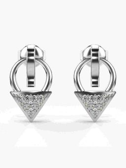 Valanova - Sterling Silver Plated with White Gold and Certified Lab Grown Diamond 0.15 Cts Earrings