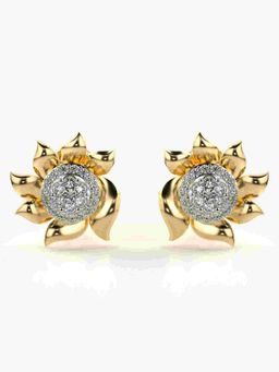 Valanova - Sterling Silver Plated with Yellow Gold and Certified Lab Grown Diamond 0.56 Cts Earrings