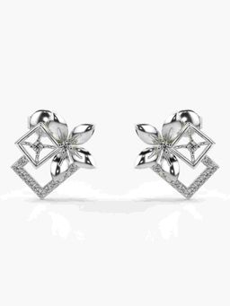 Valanova - Sterling Silver Plated with White Gold and Certified Lab Grown Diamond 0.30 Cts Earrings