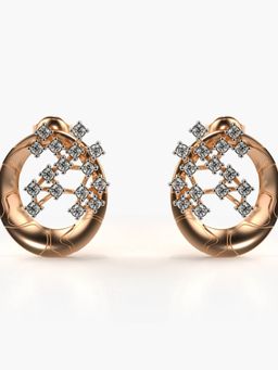 Valanova - Sterling Silver Plated with Rose Gold and Certified Lab Grown Diamond 0.61 Cts Earrings