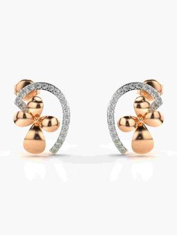 Valanova - Sterling Silver Plated with Rose Gold and Certified Lab Grown Diamond 0.38 Cts Earrings