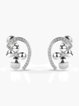Valanova - Sterling Silver Plated with White Gold and Certified Lab Grown Diamond 0.38 Cts Earrings