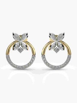 Valanova - Sterling Silver Plated with Yellow Gold and Certified Lab Grown Diamond 0.44 Cts Earrings