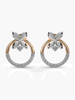 Valanova - Sterling Silver Plated with Rose Gold and Certified Lab Grown Diamond 0.44 Cts Earrings
