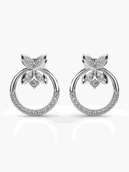 Valanova - Sterling Silver Plated with White Gold and Certified Lab Grown Diamond 0.44 Cts Earrings