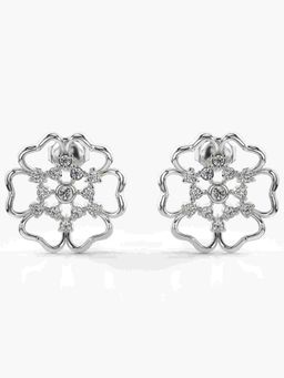 Valanova - Sterling Silver Plated with White Gold and Certified Lab Grown Diamond 0.39 Cts Earrings