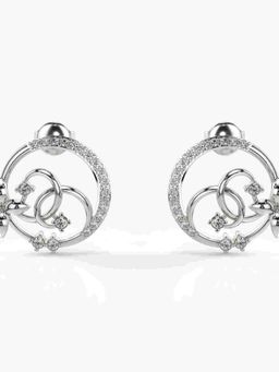 Valanova - Sterling Silver Plated with White Gold and Certified Lab Grown Diamond 0.46 Cts Earrings