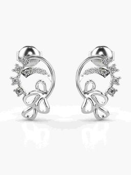 Valanova - Sterling Silver Plated with White Gold and Certified Lab Grown Diamond 0.15 Cts Earrings