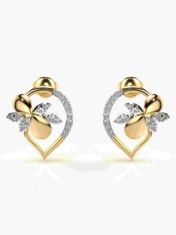 Valanova - Sterling Silver Plated with Yellow Gold and Certified Lab Grown Diamond 0.34 Cts Earrings