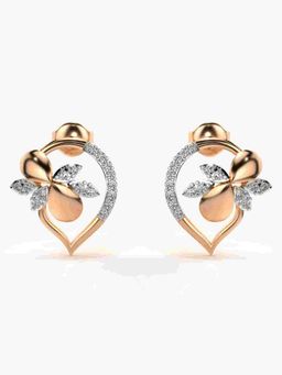 Valanova - Sterling Silver Plated with Rose Gold and Certified Lab Grown Diamond 0.34 Cts Earrings
