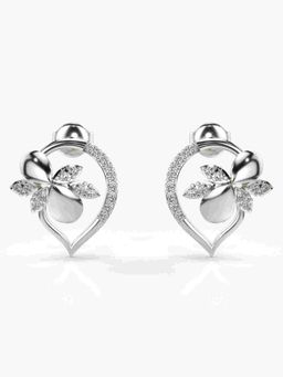 Valanova - Sterling Silver Plated with White Gold and Certified Lab Grown Diamond 0.34 Cts Earrings