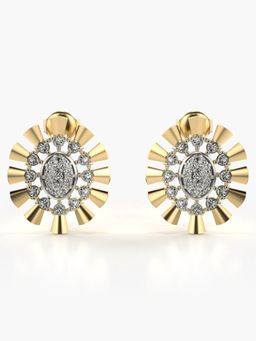 Valanova - Sterling Silver Plated with Yellow Gold and Certified Lab Grown Diamond 0.58 Cts Earrings