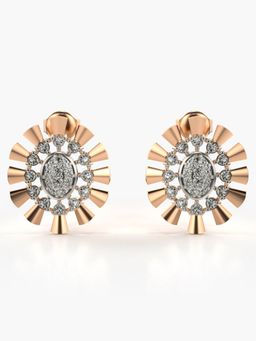 Valanova - Sterling Silver Plated with Rose Gold and Certified Lab Grown Diamond 0.58 Cts Earrings
