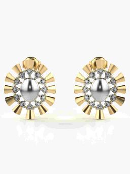 Valanova - Sterling Silver Plated with Yellow Gold and Certified Lab Grown Diamond 0.29 Cts Earrings