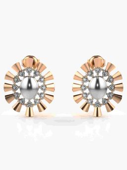 Valanova - Sterling Silver Plated with Rose Gold and Certified Lab Grown Diamond 0.29 Cts Earrings