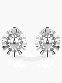 Valanova - Sterling Silver Plated with White Gold and Certified Lab Grown Diamond 0.29 Cts Earrings