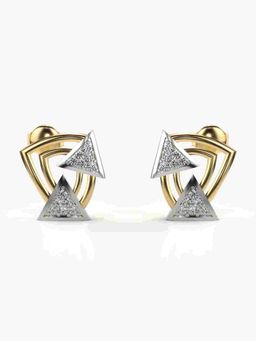 Valanova - Sterling Silver Plated with Yellow Gold and Certified Lab Grown Diamond 0.25 Cts Earrings