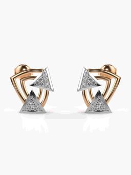 Valanova - Sterling Silver Plated with Rose Gold and Certified Lab Grown Diamond 0.25 Cts Earrings