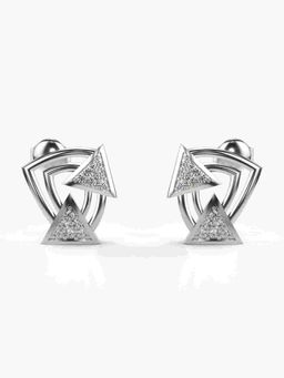 Valanova - Sterling Silver Plated with White Gold and Certified Lab Grown Diamond 0.25 Cts Earrings