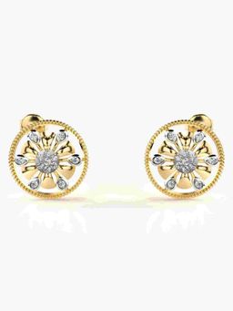 Valanova - Sterling Silver Plated with Yellow Gold and Certified Lab Grown Diamond 0.35 Cts Earrings