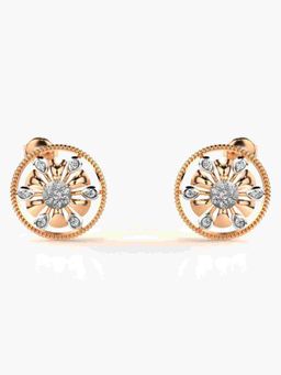 Valanova - Sterling Silver Plated with Rose Gold and Certified Lab Grown Diamond 0.35 Cts Earrings