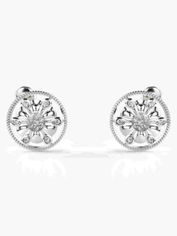 Valanova - Sterling Silver Plated with White Gold and Certified Lab Grown Diamond 0.35 Cts Earrings