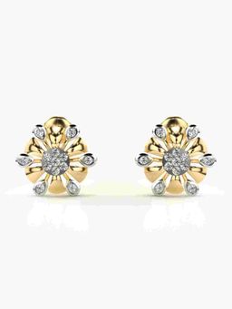Valanova - Sterling Silver Plated with Yellow Gold and Certified Lab Grown Diamond 0.35 Cts Earrings