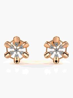 Valanova - Sterling Silver Plated with Rose Gold and Certified Lab Grown Diamond 0.27 Cts Earrings