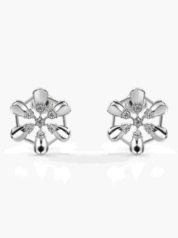 Valanova - Sterling Silver Plated with White Gold and Certified Lab Grown Diamond 0.27 Cts Earrings
