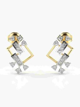 Valanova - Sterling Silver Plated with Yellow Gold and Certified Lab Grown Diamond 0.30 Cts Earrings