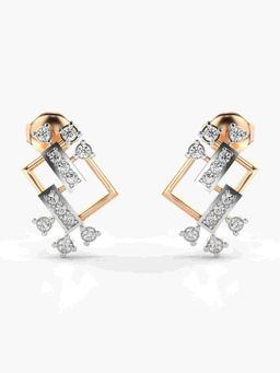Valanova - Sterling Silver Plated with Rose Gold and Certified Lab Grown Diamond 0.30 Cts Earrings