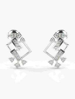 Valanova - Sterling Silver Plated with White Gold and Certified Lab Grown Diamond 0.30 Cts Earrings