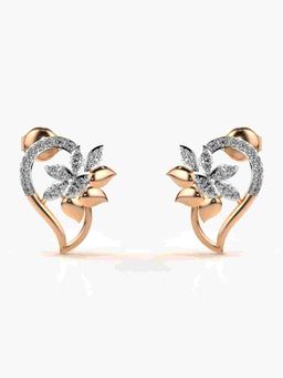 Valanova - Sterling Silver Plated with Rose Gold and Certified Lab Grown Diamond 0.35 Cts Earrings