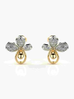 Valanova - Sterling Silver Plated with Yellow Gold and Certified Lab Grown Diamond 0.35 Cts Earrings