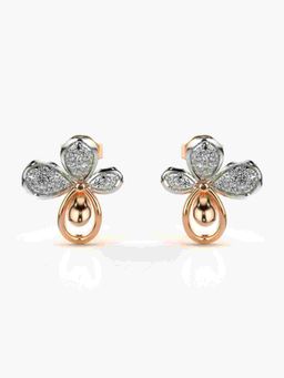 Valanova - Sterling Silver Plated with Rose Gold and Certified Lab Grown Diamond 0.35 Cts Earrings