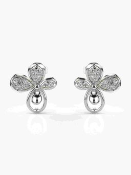 Valanova - Sterling Silver Plated with White Gold and Certified Lab Grown Diamond 0.35 Cts Earrings