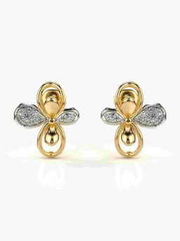 Valanova - Sterling Silver Plated with Yellow Gold and Certified Lab Grown Diamond 0.21 Cts Earrings