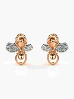 Valanova - Sterling Silver Plated with Rose Gold and Certified Lab Grown Diamond 0.21 Cts Earrings